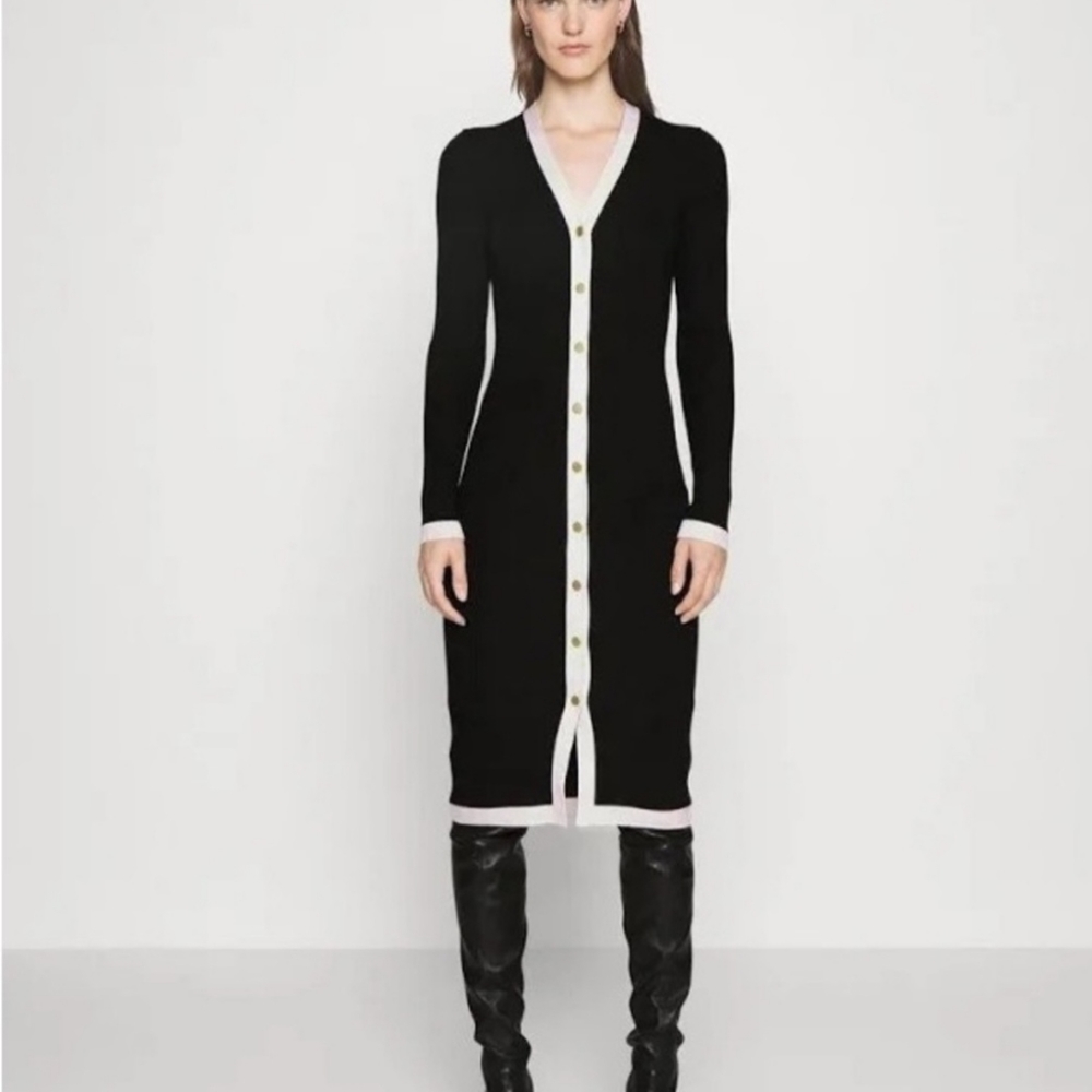 Alice Olivia Alcina Off White Ribbed Sweater Dress xs $465